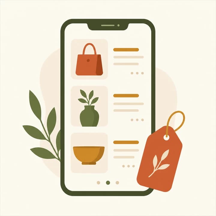 Catálogo de productos en el celular